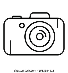 Security service camera icon. Outline Security service camera vector icon for web design isolated on white background