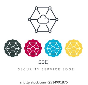 Security Service Edge - SSE Icon - Stock Illustration as EPS 10 File