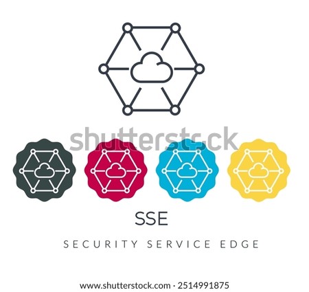 Security Service Edge - SSE Icon - Stock Illustration as EPS 10 File