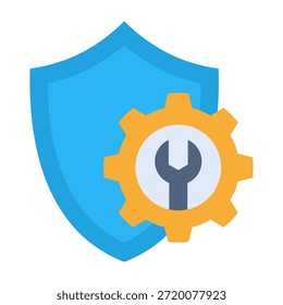 Ilustración vectorial de diseño plano de icono de servicio de seguridad