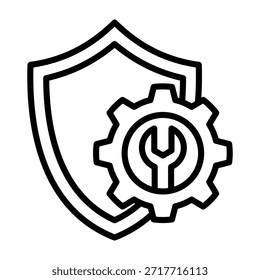 Ilustración vectorial de diseño de línea de icono de servicio de seguridad