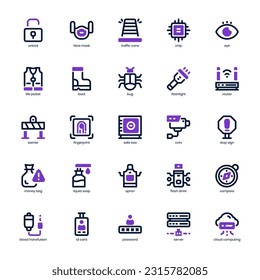 Paquete de iconos de seguridad y servicio para el diseño del sitio web, logotipo, aplicación e interfaz de usuario. Icono de seguridad y servicio de diseño sólido y de línea mixta. Ilustración gráfica vectorial y trazo editable.