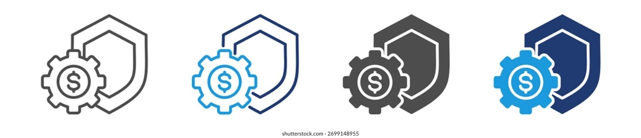 ícone do serviço de segurança definir vários estilos