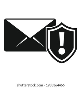Icono de correo del servicio de seguridad. Ilustración simple del icono del vector de correo del servicio de seguridad para el diseño web aislado en fondo blanco