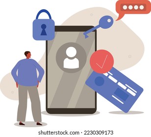 Security service for online banking. vector illustration .finance concept.