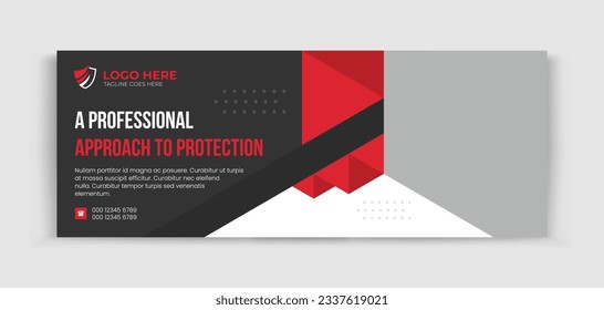 Security Service Timeline Cover Design, Body Guard, cctv camera, Website security service, technology service design