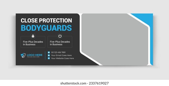 Security Service Timeline Cover Design, Body Guard, cctv camera, Website security service, technology service design