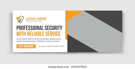 Security Service Timeline Cover Design, Body Guard, cctv camera, Website security service, technology service design