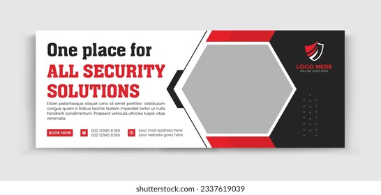 Security Service Timeline Cover Design, Body Guard, cctv camera, Website security service, technology service design