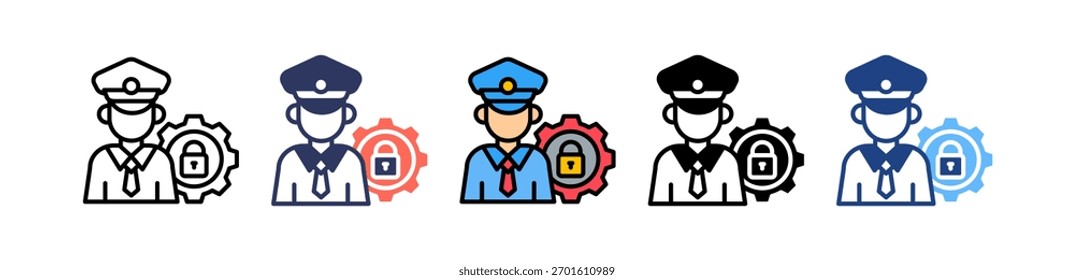 Ícone de serviços de segurança Ilustração de vetor múltiplo