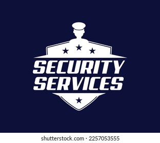 security services logo. The new security agency logo Sheild and the Guard with star agency logo