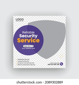 Security services Square banner social media post or cover banner design template