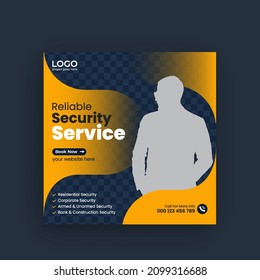 Security services Square banner social media post or cover banner design template