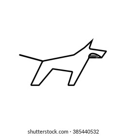 security set danger dog line icon