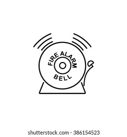 security set fire alarm bell line icon