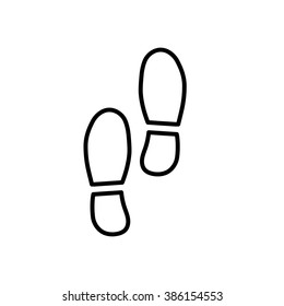 security set footprint line icon