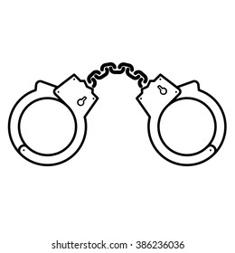 security set handcuffs illustration line icon