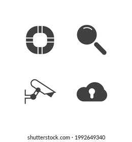icono de conjunto de seguridad, icono de signo de conjunto de seguridad aislado, ilustración vectorial