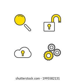 security set icon, isolated security set sign icon, vector illustration