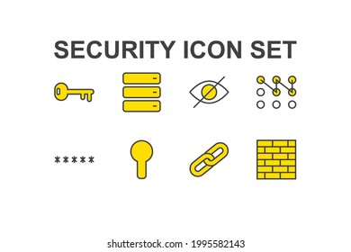 security set icon, isolated security set sign icon, vector illustration