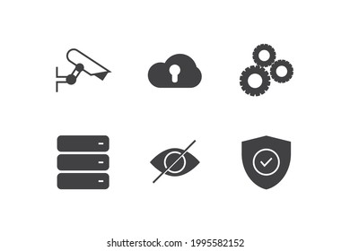 security set icon, isolated security set sign icon, vector illustration