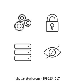 icono de conjunto de seguridad, icono de signo de conjunto de seguridad aislado, ilustración vectorial
