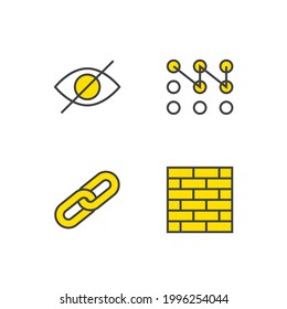 icono de conjunto de seguridad, icono de signo de conjunto de seguridad aislado, ilustración vectorial