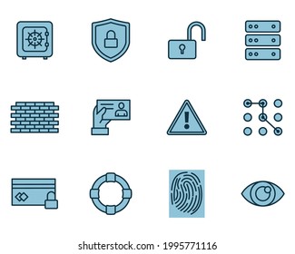 Plantilla de símbolo de icono de conjunto de seguridad para la ilustración vectorial de la colección de diseño gráfico y web
