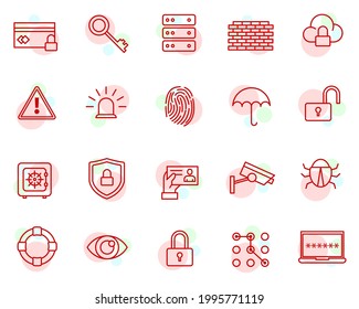 Plantilla de símbolo de icono de conjunto de seguridad para la ilustración vectorial de la colección de diseño gráfico y web