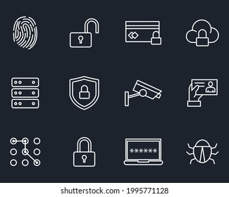 Security set icon symbol template for graphic and web design collection logo vector illustration