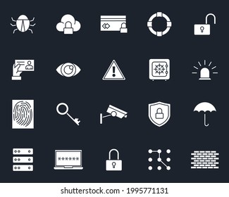 Security set icon symbol template for graphic and web design collection logo vector illustration