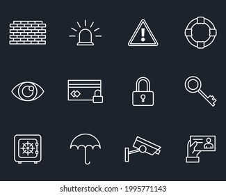 Security set icon symbol template for graphic and web design collection logo vector illustration
