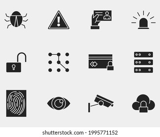 Security set icon symbol template for graphic and web design collection logo vector illustration