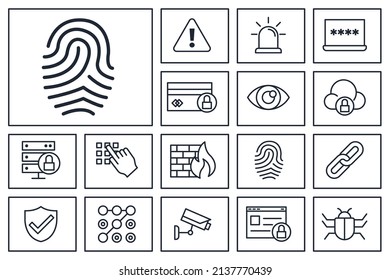 Security set icon symbol template for graphic and web design collection logo vector illustration