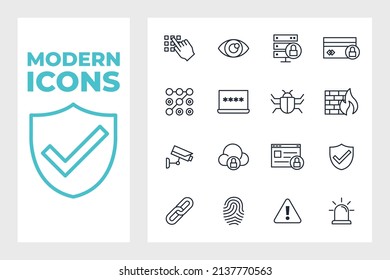 Security set icon symbol template for graphic and web design collection logo vector illustration