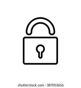 security set lock close line icon