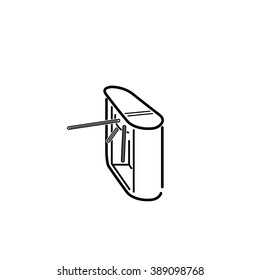security set turnstile perspective line icon