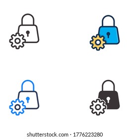 security setting flat icon padlock