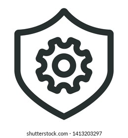 security setting - minimal line web icon. simple vector illustration. concept for infographic, website or app.