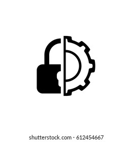 Security Settings Icon. Flat Design. Business Concept Isolated Illustration.