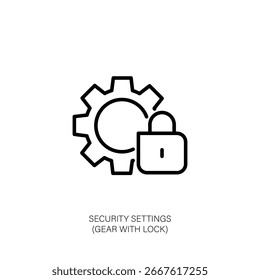 Ícone de Configurações de Segurança Engrenagem com Configuração de Bloqueio
