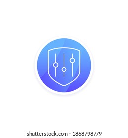 security settings line icon for apps