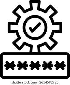 Security Settings Line Vector Icon Design