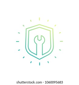 security settings linear icon on white