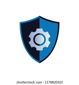 security settings logo icon design template vector