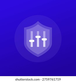 security settings or parameters icon in transparent design