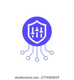 security settings or parameters icon, vector