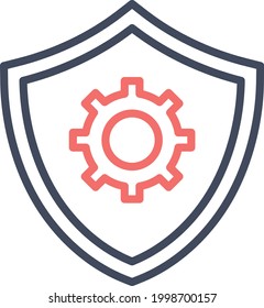 Security, settings, shield icon vector image. Can also be used for information technology. Suitable for use on web apps, mobile apps and print media.