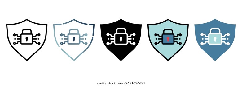 coleção de vários estilos do agente de escudo de segurança