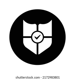 Sicherheit, Schild, Markenschutzsymbol. Runde Vektorgrafiken.